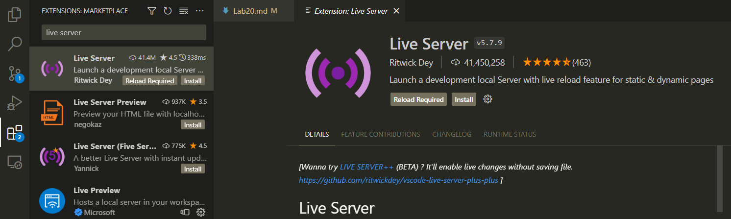 live server tip