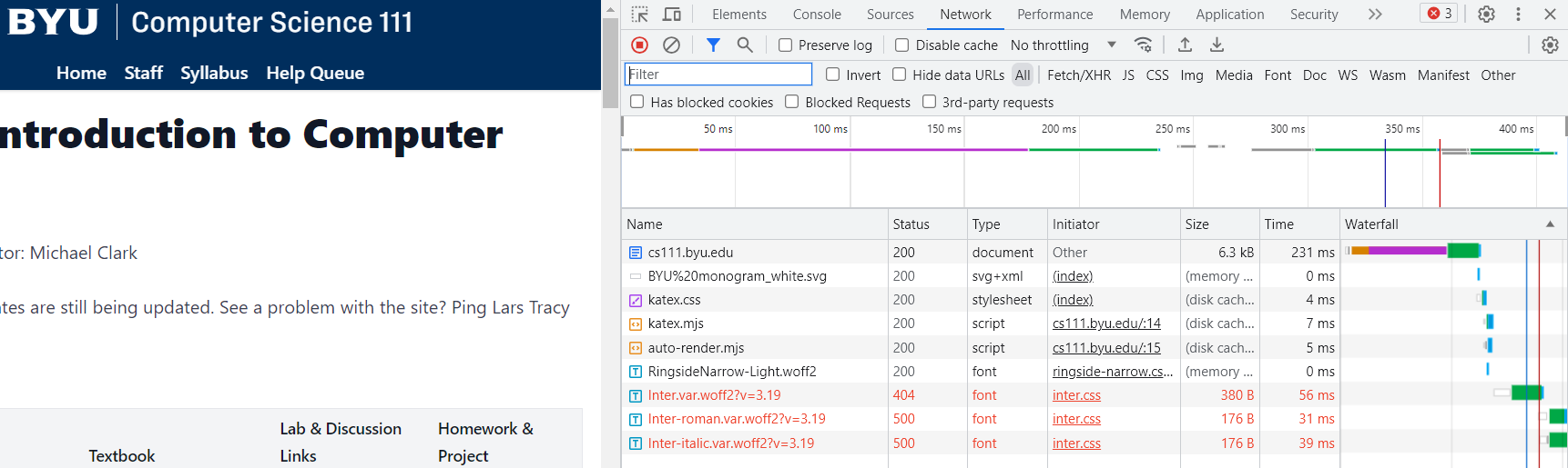 network tab